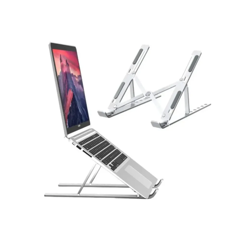 Base para Laptop Ajustable y Portatil de Aluminio - Color Plateado
